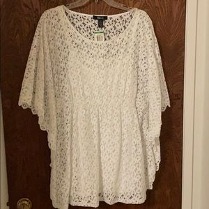 White lace tunic top